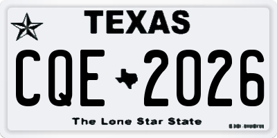 TX license plate CQE2026