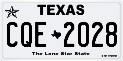 TX license plate CQE2028