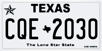 TX license plate CQE2030