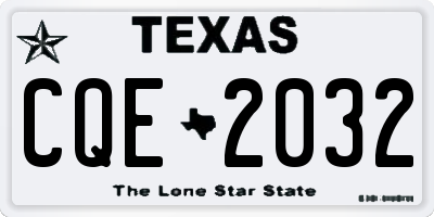 TX license plate CQE2032