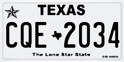 TX license plate CQE2034