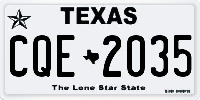 TX license plate CQE2035