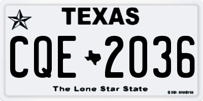 TX license plate CQE2036