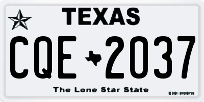 TX license plate CQE2037