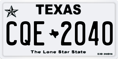 TX license plate CQE2040
