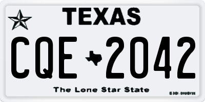 TX license plate CQE2042