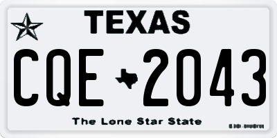TX license plate CQE2043