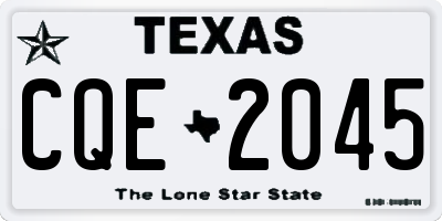 TX license plate CQE2045
