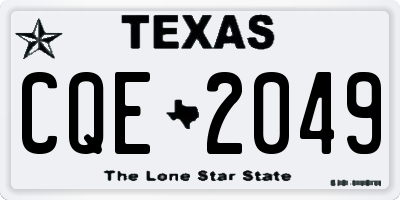TX license plate CQE2049