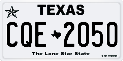 TX license plate CQE2050