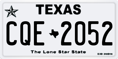 TX license plate CQE2052