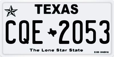 TX license plate CQE2053