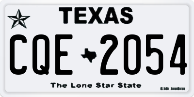 TX license plate CQE2054
