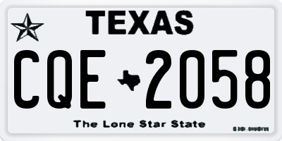 TX license plate CQE2058
