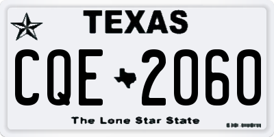 TX license plate CQE2060