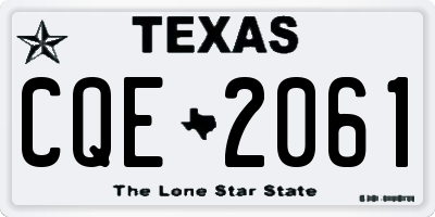 TX license plate CQE2061