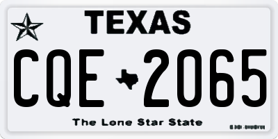 TX license plate CQE2065