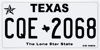 TX license plate CQE2068