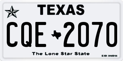 TX license plate CQE2070