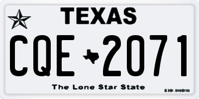 TX license plate CQE2071