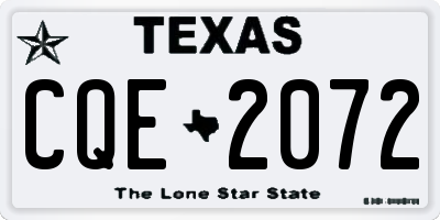 TX license plate CQE2072
