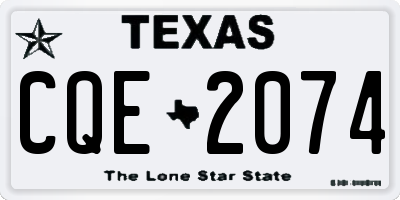 TX license plate CQE2074