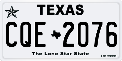 TX license plate CQE2076