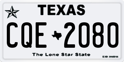 TX license plate CQE2080