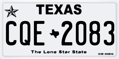 TX license plate CQE2083