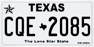 TX license plate CQE2085
