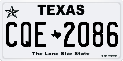 TX license plate CQE2086