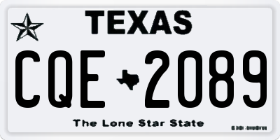 TX license plate CQE2089