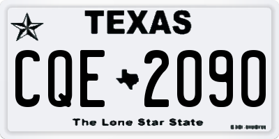 TX license plate CQE2090