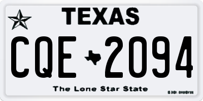 TX license plate CQE2094