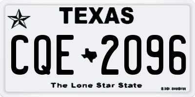 TX license plate CQE2096