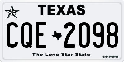 TX license plate CQE2098