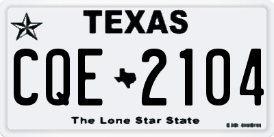 TX license plate CQE2104