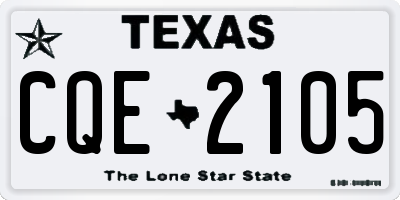 TX license plate CQE2105