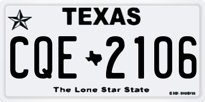 TX license plate CQE2106