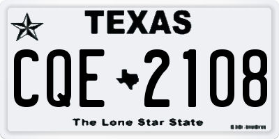 TX license plate CQE2108