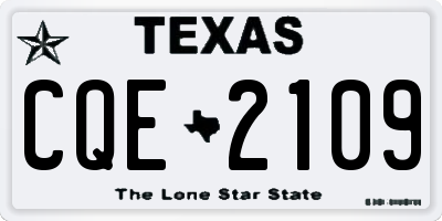 TX license plate CQE2109
