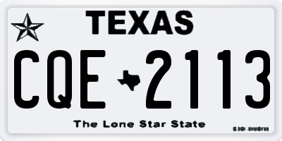 TX license plate CQE2113