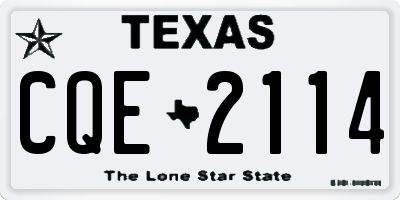 TX license plate CQE2114