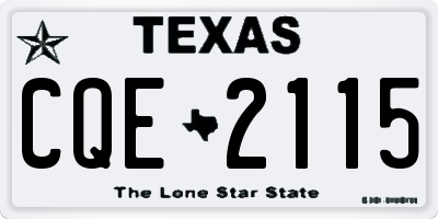 TX license plate CQE2115