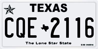 TX license plate CQE2116