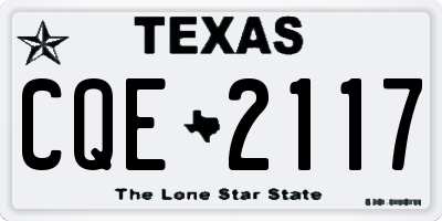 TX license plate CQE2117