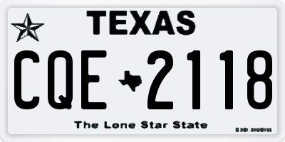 TX license plate CQE2118