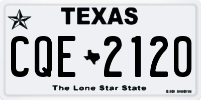 TX license plate CQE2120