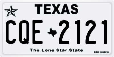 TX license plate CQE2121