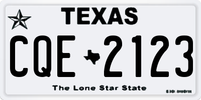 TX license plate CQE2123